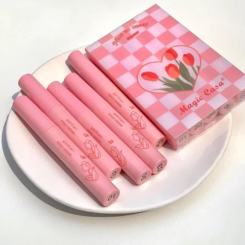 5 Color Pink Tulip Matte Liquid Lipstick Set